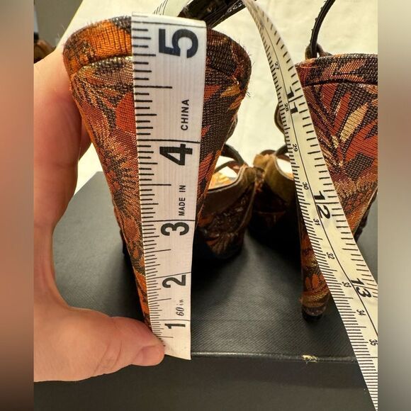 Miu Miu 5” Heels Exotic Jacquard & Leather Slingbacks Size 39 US 9 Made in Italy - Picture 12 of 16